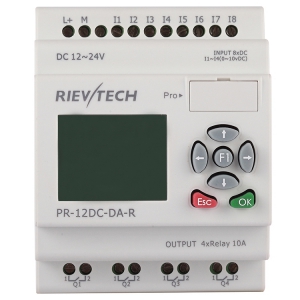 PLC 12-24V DC 8DI/4AI, 4AO