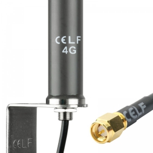 Vaste montage ant. 2/3/4G met 10m CELF200 en SMA-M (voet met connector)
